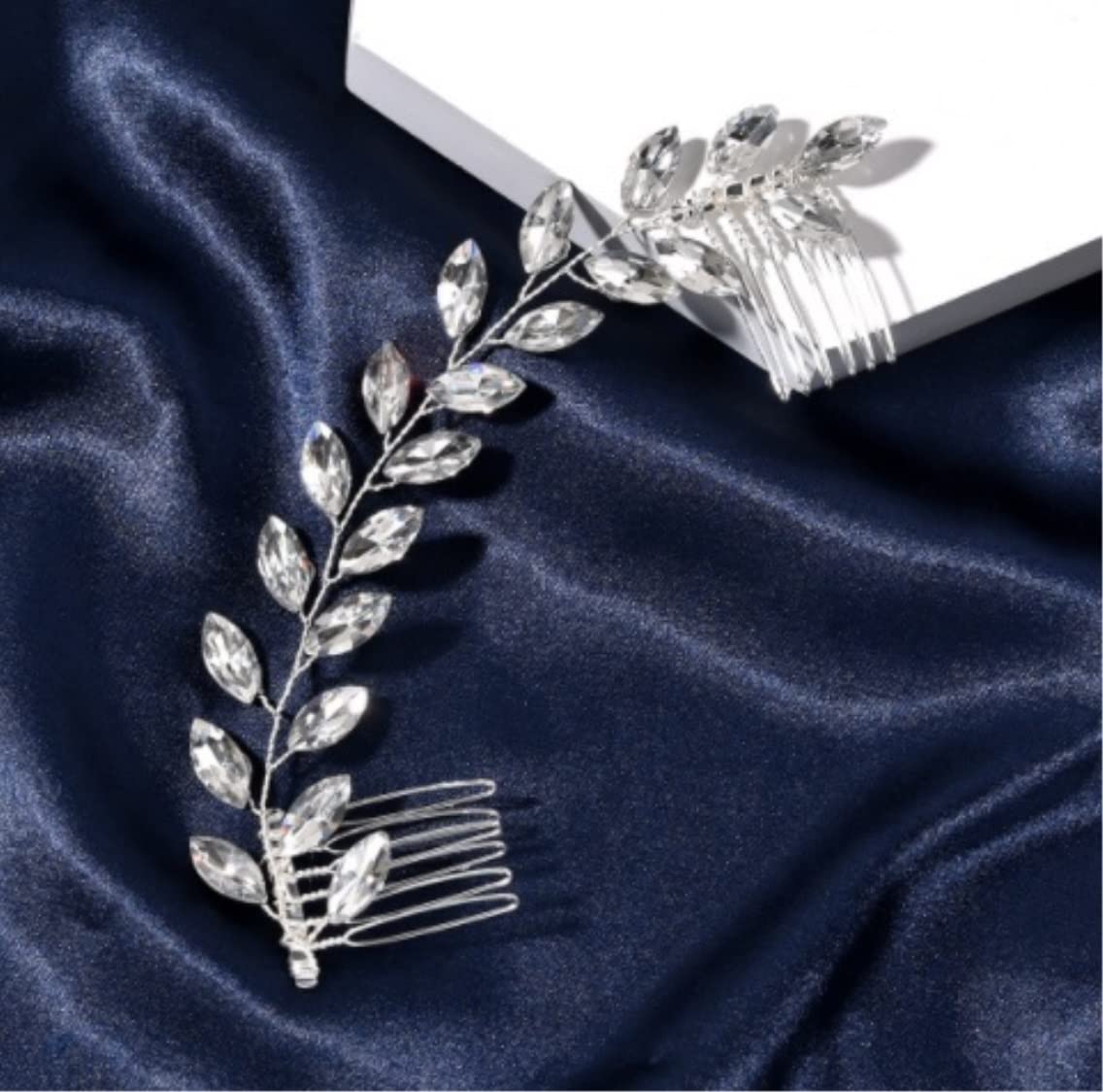 Grzebienie Boczne Grzebień do Włosów Wesele Boczny grzebień do włosów Opaska ślubna Klip do włosów dla nowożeńców Grzebień srebrny Rhinestone Boczny grzebień do włosów Akcesoria do włosów