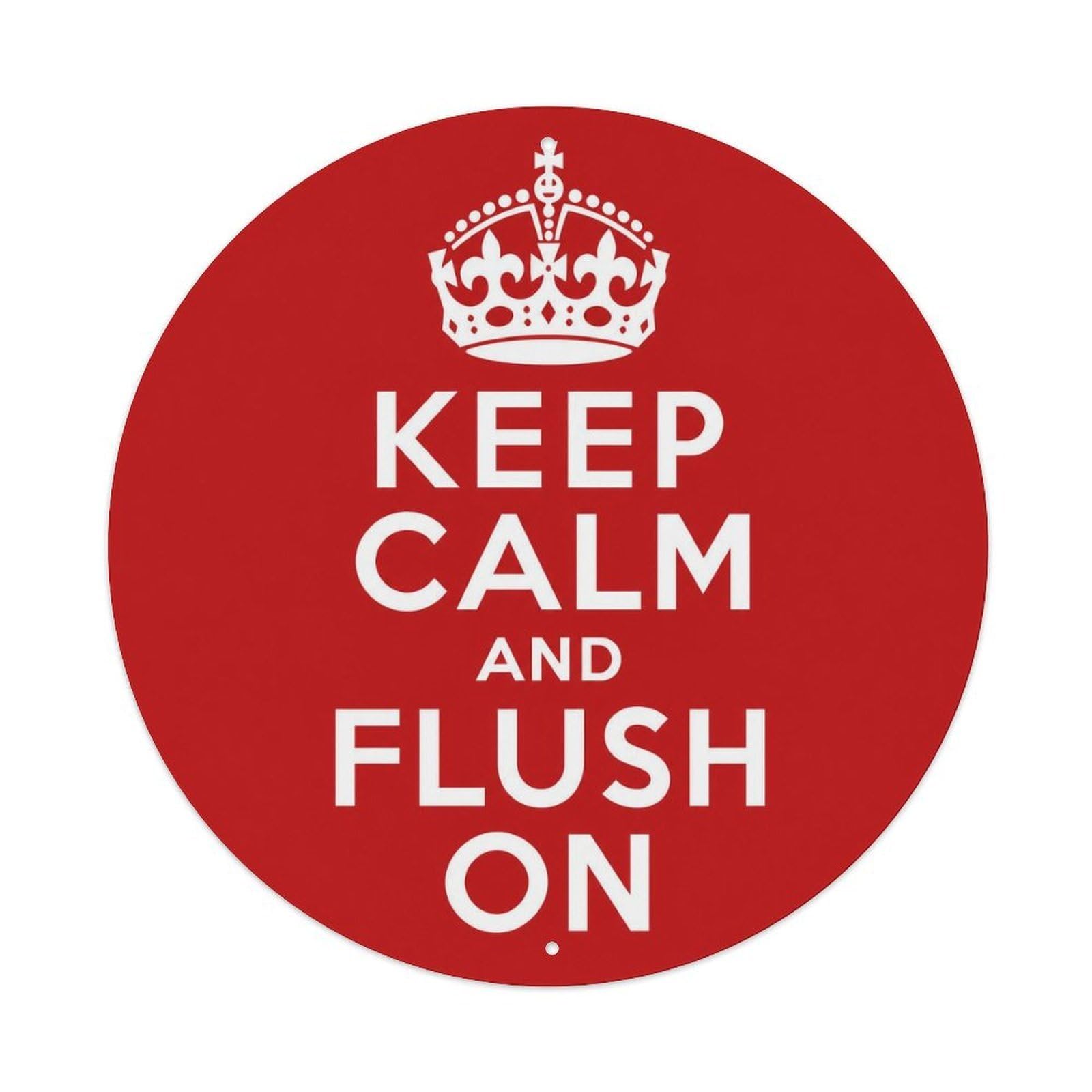 Olyhtr 8X8inch Classic Style Heritage Typography Keep Calm Flush British Wc Symbol Metal Tin Sign