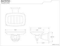 Vista 3 de Kingston Brass BA7975C - Jabonera inglesa vintage para montaje en pared, cromo pulido