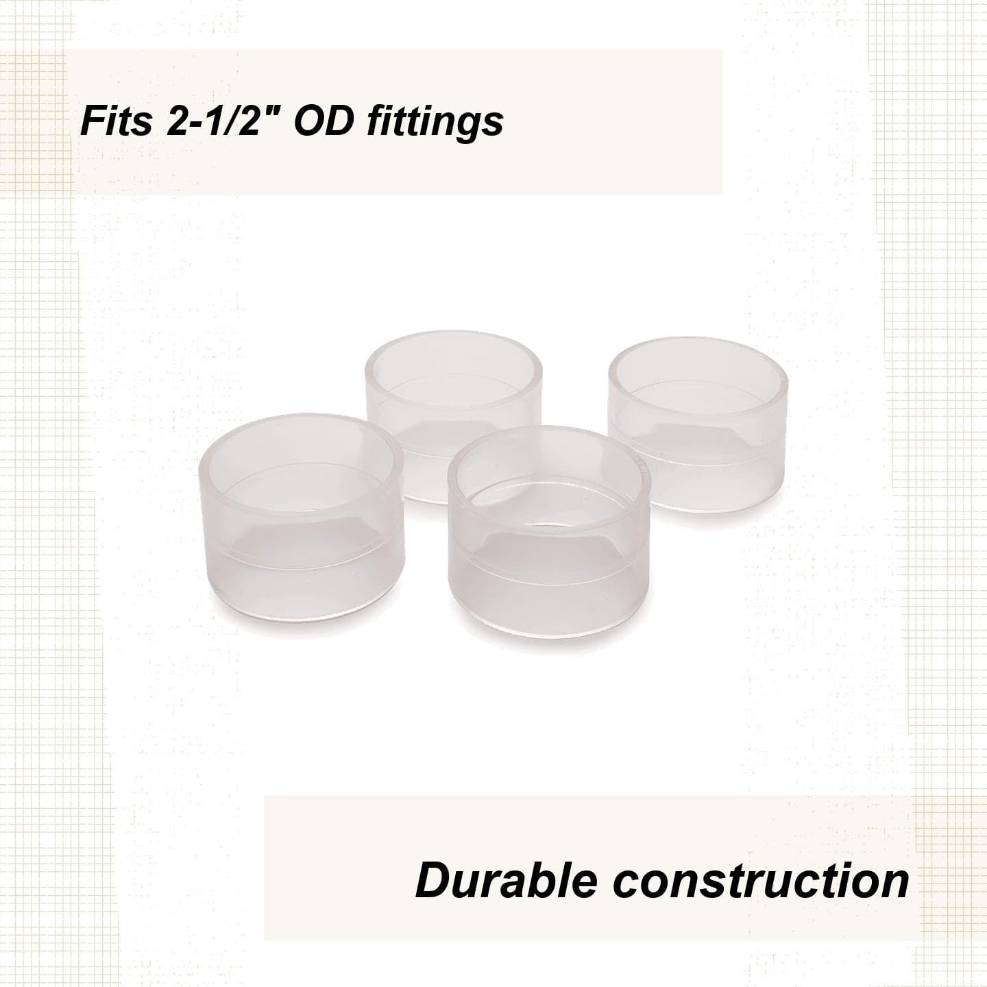 Woodriver Dust Connection 2-1/2" Coupling For Clear Dust Collection Network - 4 Piece