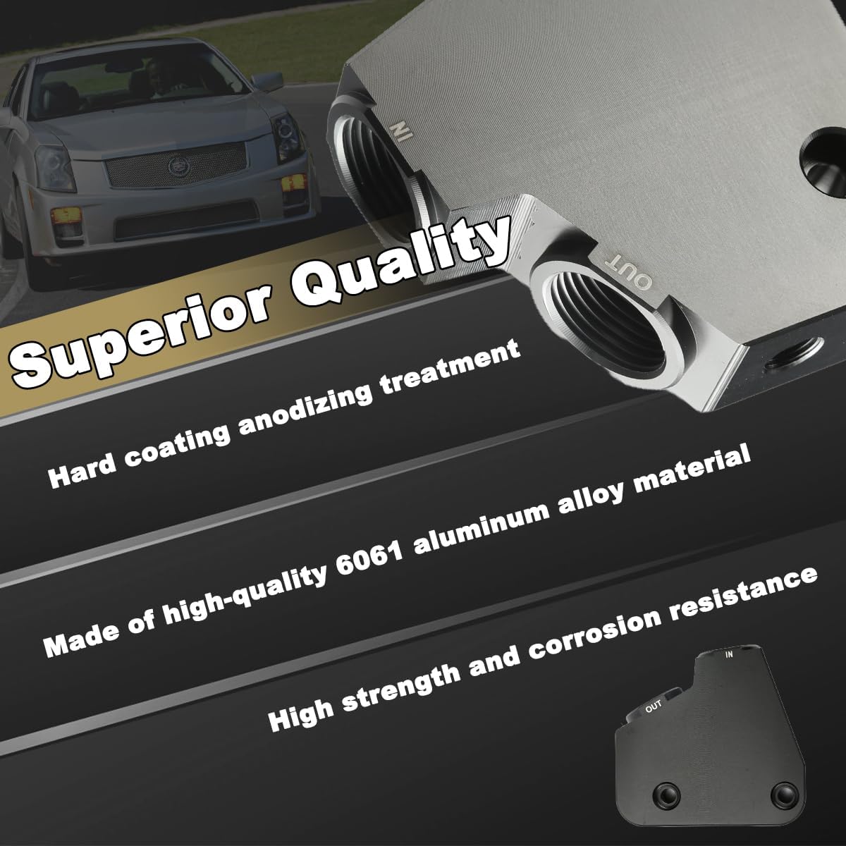 Engine Oil Cooler Adapter Kit - Compatible with Corvette C5 C6 C7 (1997-2019) & GM LS LS1 LS2 LS3 LS6 LS7 LS9 Gen IV (2005-2019)