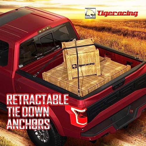 Tigeracing 23146899 Tie Down Anchors Retractable Truck Bed Side Wall (Not Fit Top Rail) D Ring - All Metal 3000 Lbs Capacity (4 Pieces) #TOP7