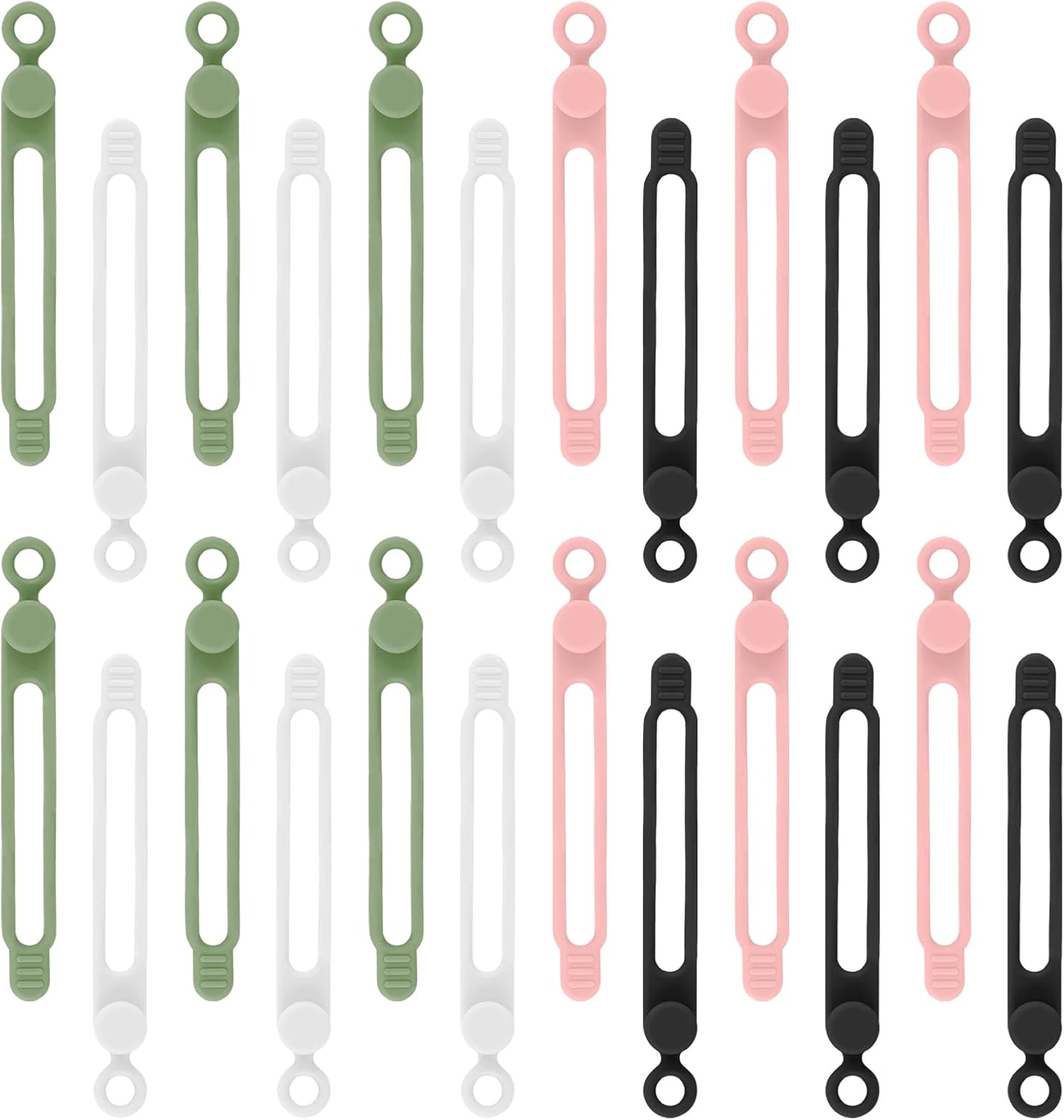 12Pcs Silicone Cable Ties, Reusable Cable Organizer, Multicolor Straps for Charging Cords