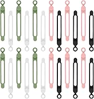 Vista 1 de 24 bridas de silicona para cables, organizador de cables reutilizables para cargar cables en oficina, escuela, hogar, envolturas elásticas multiusos