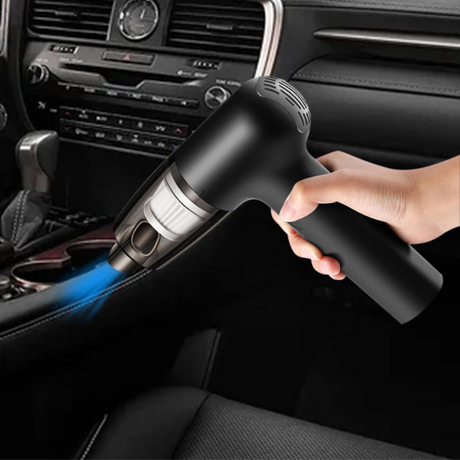 Aspirateur de voiture à main compact 6000 PA pliable avec son filtre haute performance