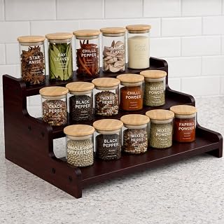 FireBees 3 Tier Wooden Spice Rack for Kitchen Countertop | Masala Organizer Rack Stand | Kitchen Shelf Organizer & Cabinet Price In India