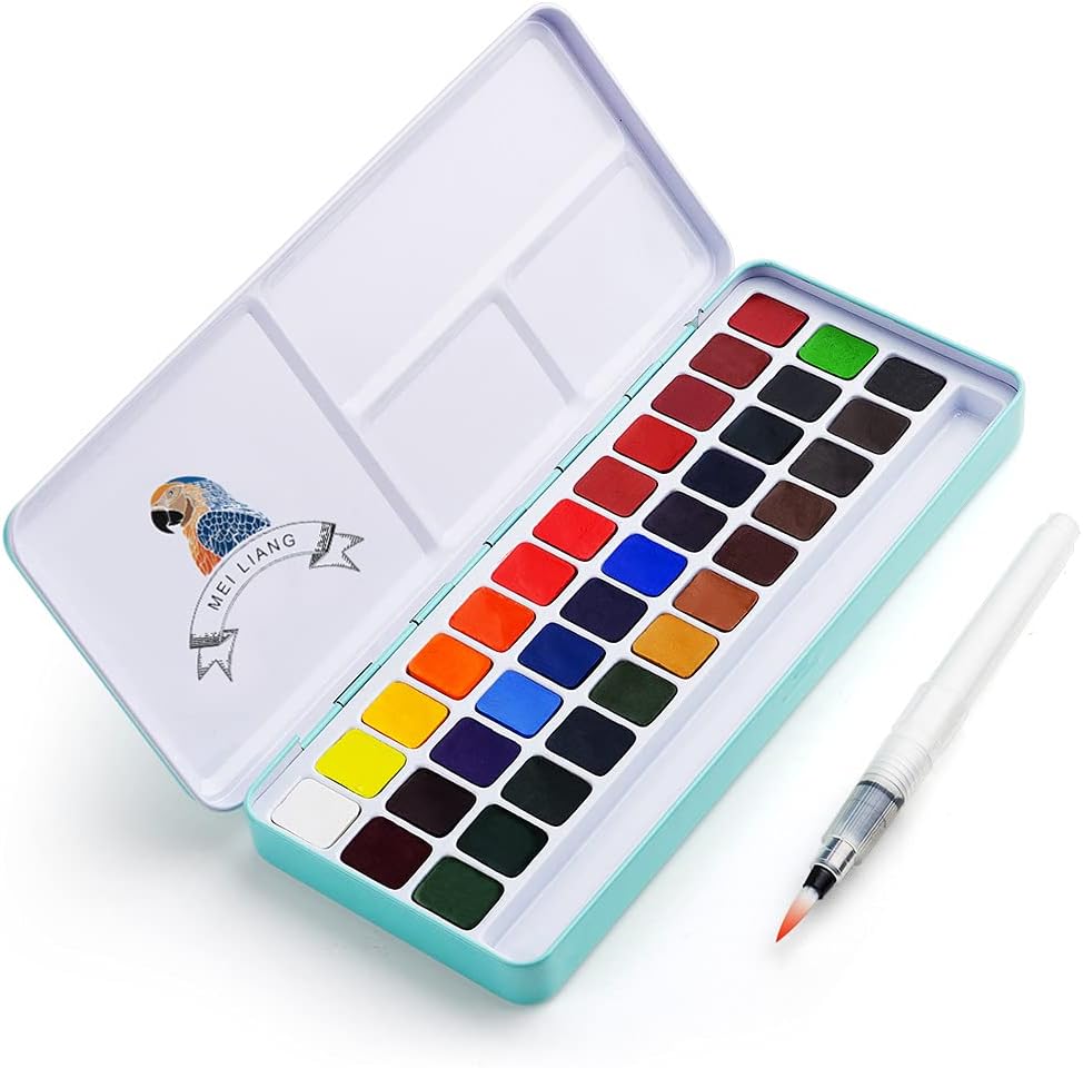 Amazon Meiliang 固体水彩絵具 セット ブラシ付属 36色 パレット アラビアガム 絵具 通販 Amazon Meiliang 固体水彩絵具 セット ブラシ付属 36色 パレット アラビアガム 絵具 通販