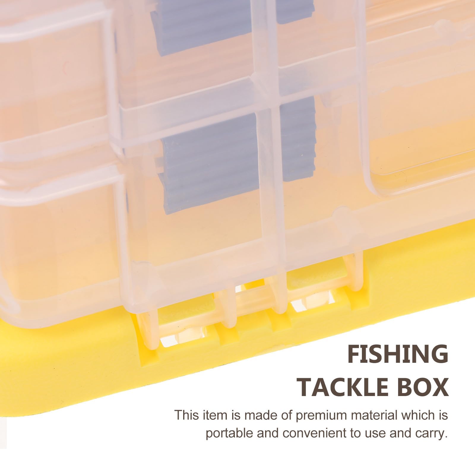 Amosfun Caja de Aparejos de Pesca de 4 Capas, Gran Capacidad, PP Abs | Amarillo, para Señuelos y Accesorios, Fácil de Llevar, Resistente al Desgaste Caídas