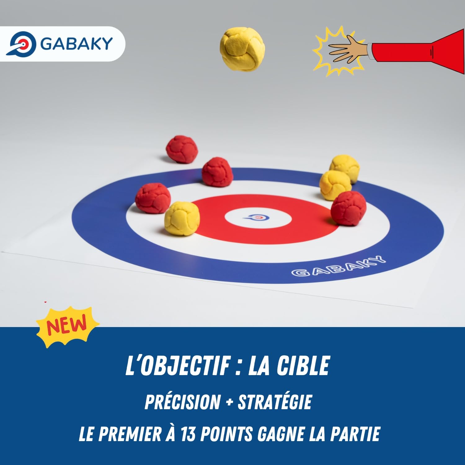 GABAKY Jeu de Pétanque Originale 8 Boules Molles Tout Terrain Intérieur Extérieur