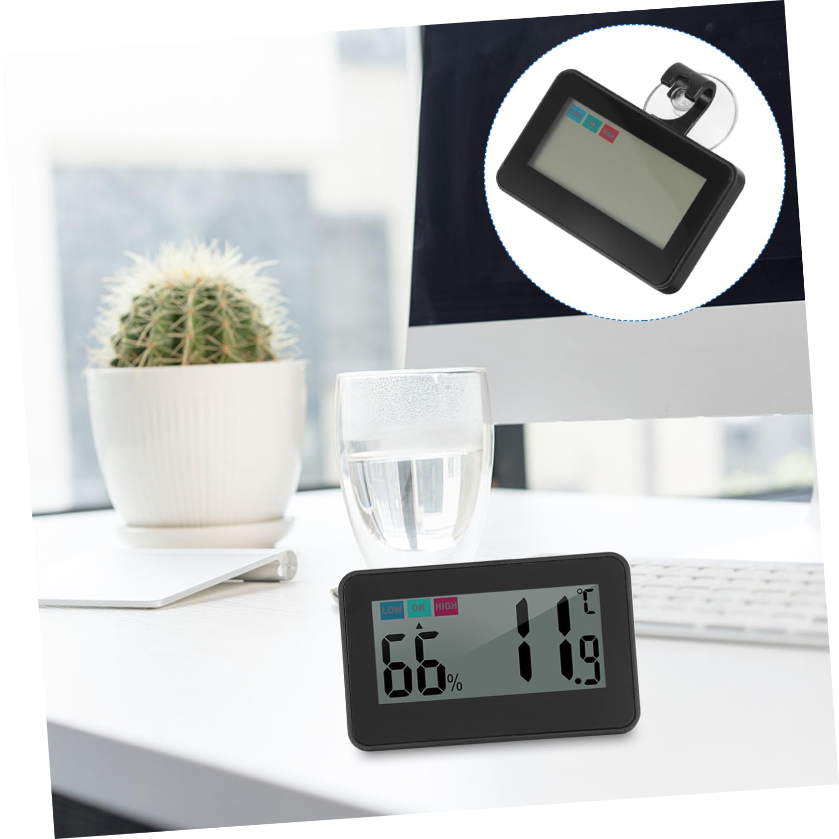 Alipis 3piezas Digital De Frigorífico y Higrómetro Portátil Para Interior Medidor De y Pantalla Led y Imán Para y