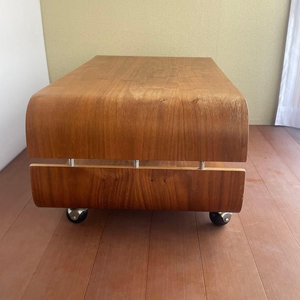 曲げ木 ローテーブル キャスター サイドテーブル TV台 天然木 北欧