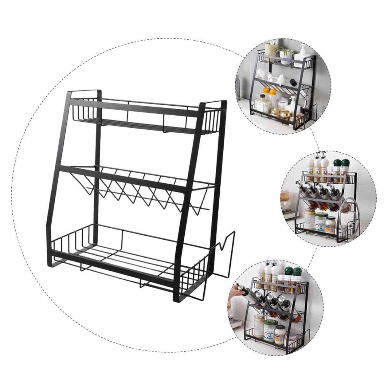 Especiero De Hierro Duradero Estante De Utensilios De Cocina Estante De Condimentos