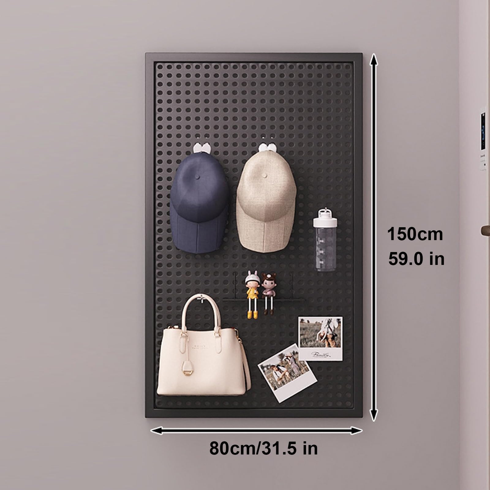 Organizador de Herramientas de Tablero Perforado de Metal con 20 Ganchos, Expositor de Acero Blanco para Garaje, ferias de artesanía y Almacenamiento de Pared, 150 x 80 cm: la solución perfe