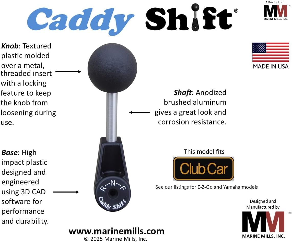 Club Car DS Precedent Golf Cart Forward Reverse Shift Lever Handle - Club Car Accessories & Parts - Ergonomic Shifter Knob Upgrade - Direct Replacement for Your Golf Cart