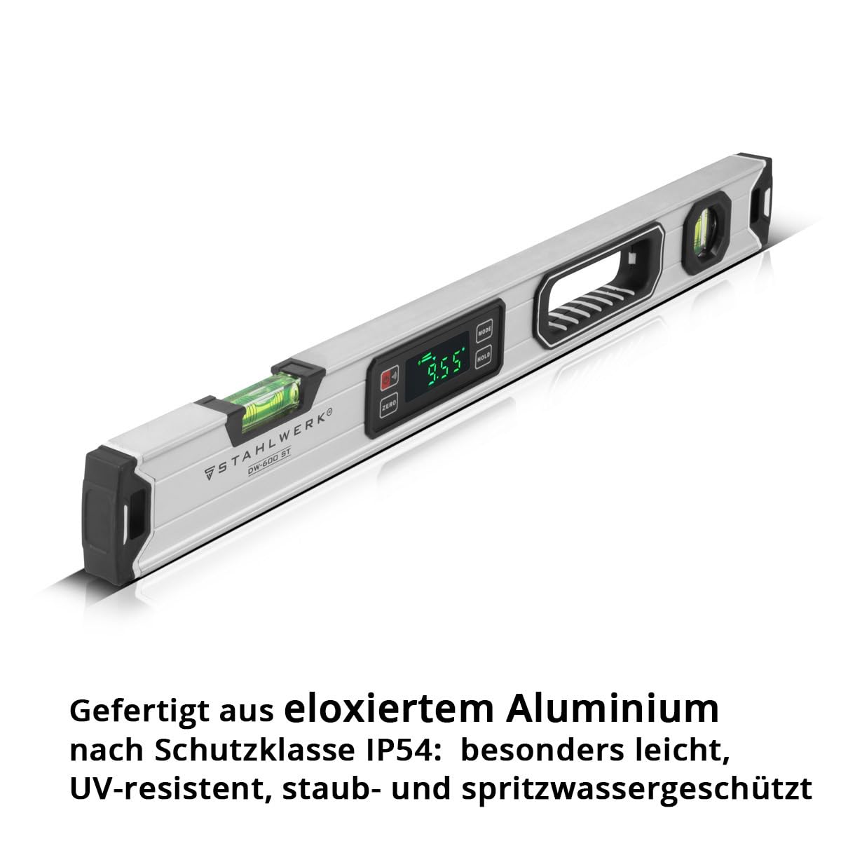 STAHLWERK Livella digitale DW-600 ST in alluminio con lunghezza 600 mm livella magnetica | livella magnetica | livella in alluminio | livella digitale | goniometro