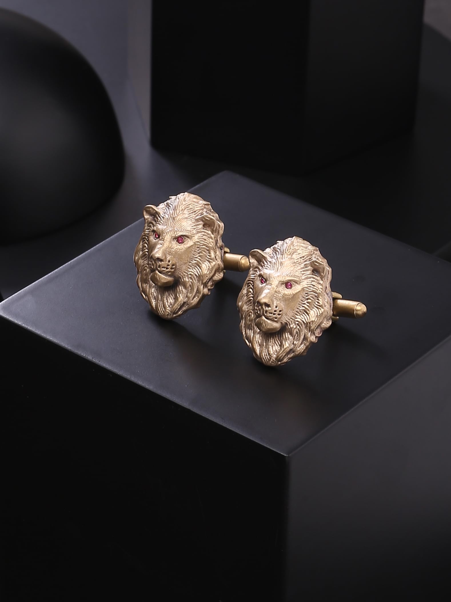 Gemelli da uomo a forma di testa di leone, in ottone di alta qualità, con confezione regalo, 30 x 25 mm, elegante regalo di Natale per marito, fidanzato e professionisti
