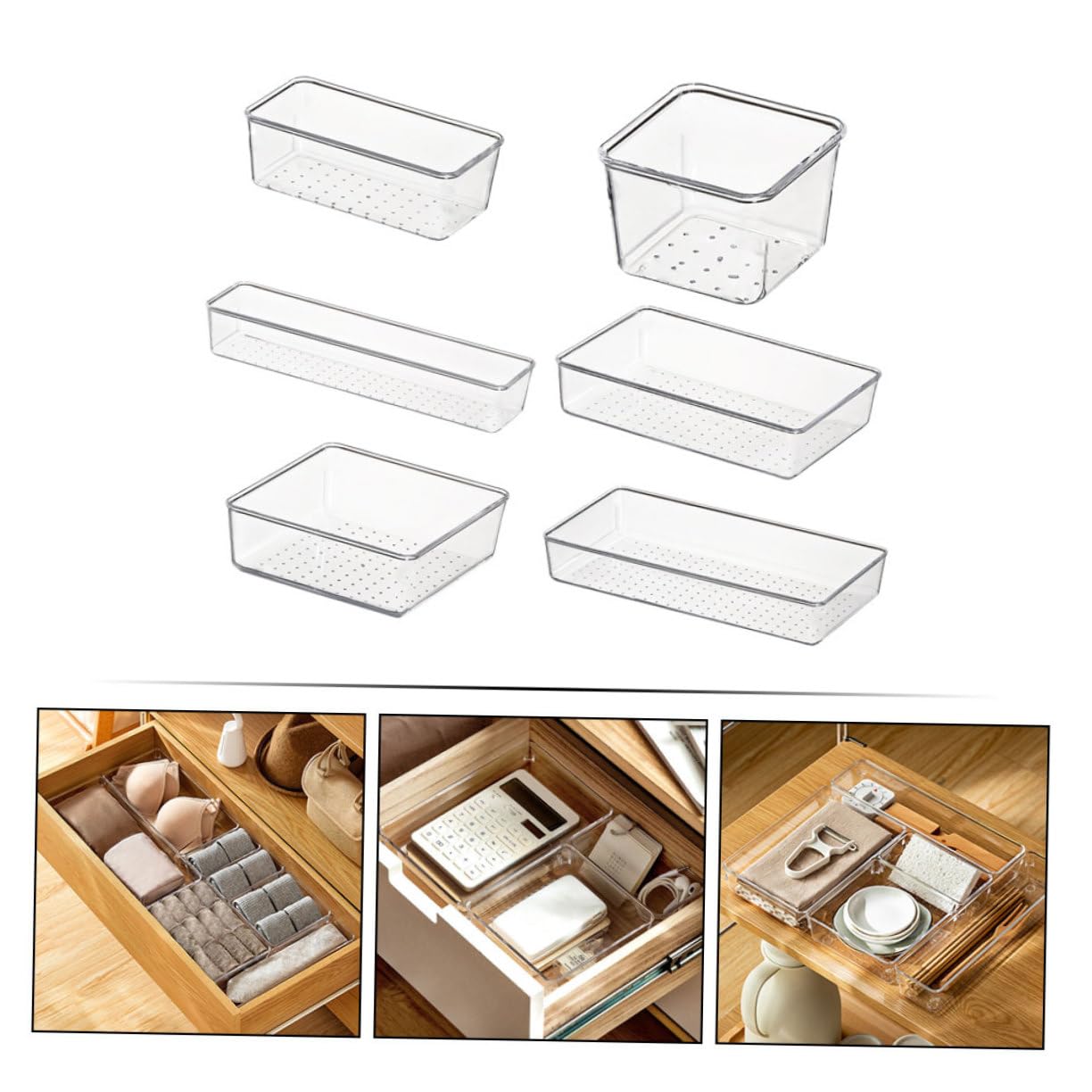 ABOOFAN 6pièces Boîte De Rangement Transparente Pour Divers Objets Organisateur De Maison Conteneur De Stockage Compact