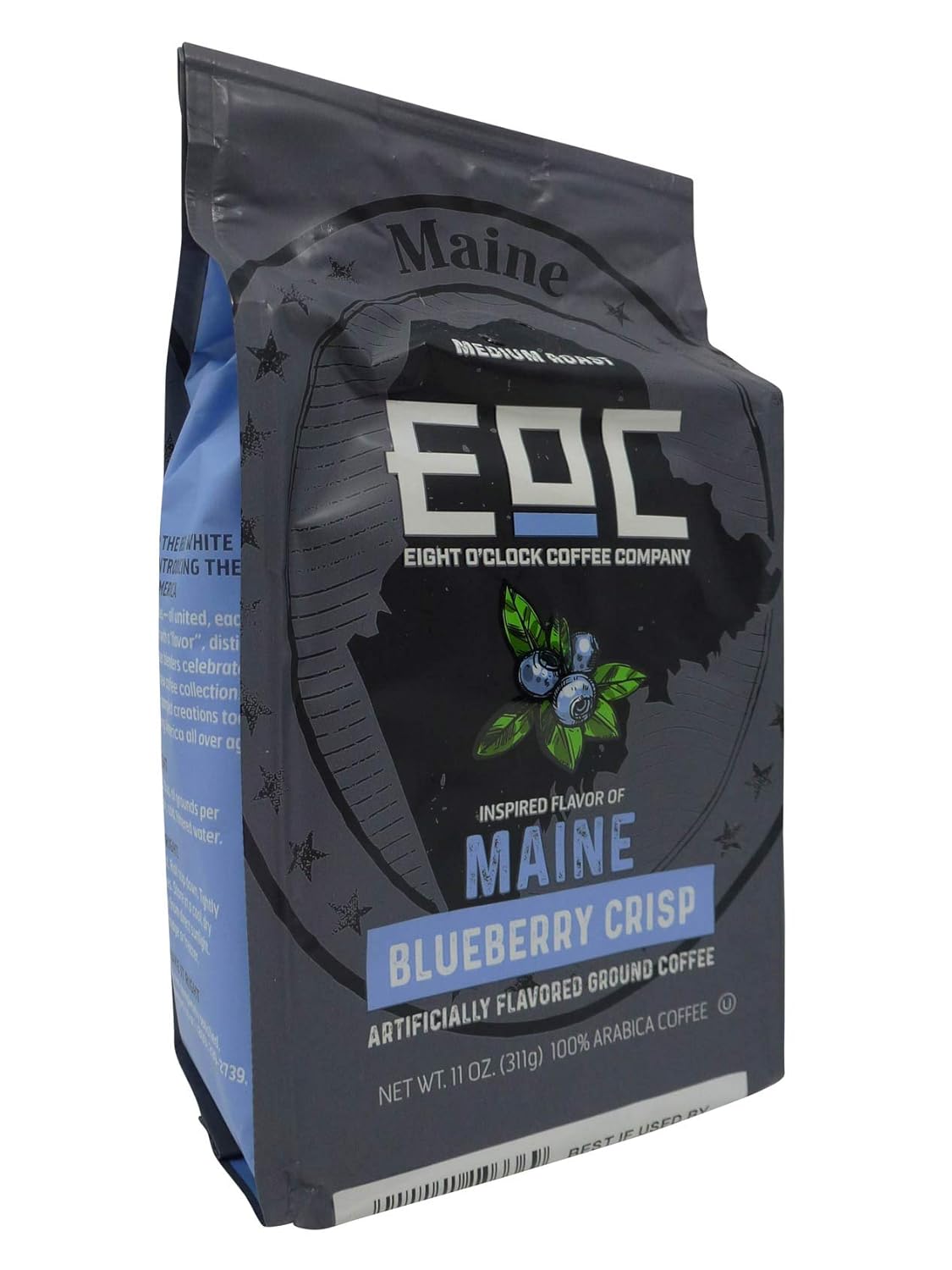 Eight O’Clock Coffee Flavors of America Maine Blueberry Crisp, 11 Ounce, Ground Coffee, 100% Arabica, Kosher Certified