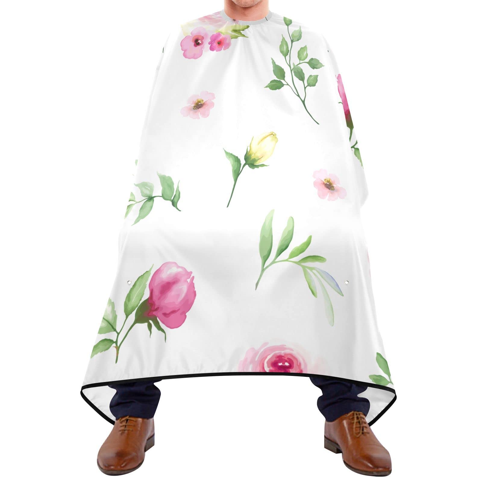 Capa De Peluquería 140x168cm, Flor Elegante Flor Rosa Capas Para Peluqueria Personalizada Antiestático Capa De Corte De Pelo, Para Mujeres, Barberías