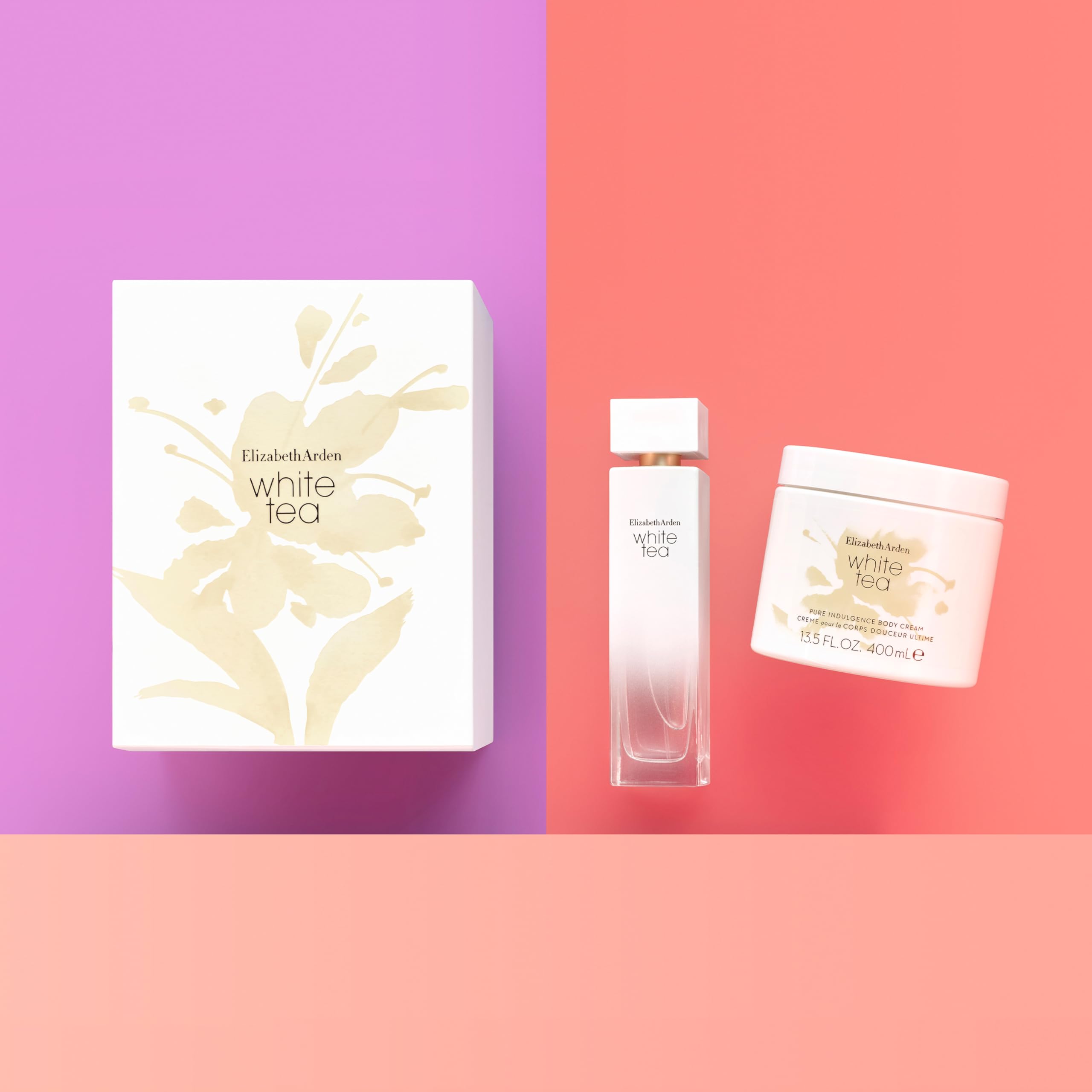 Elizabeth Arden - White Tea, Set Regalo Donna White Tea Eau de Toilette 100 ml e Crema Corpo Idratante Profumata 400 ml, Cofanetto Regalo Donna