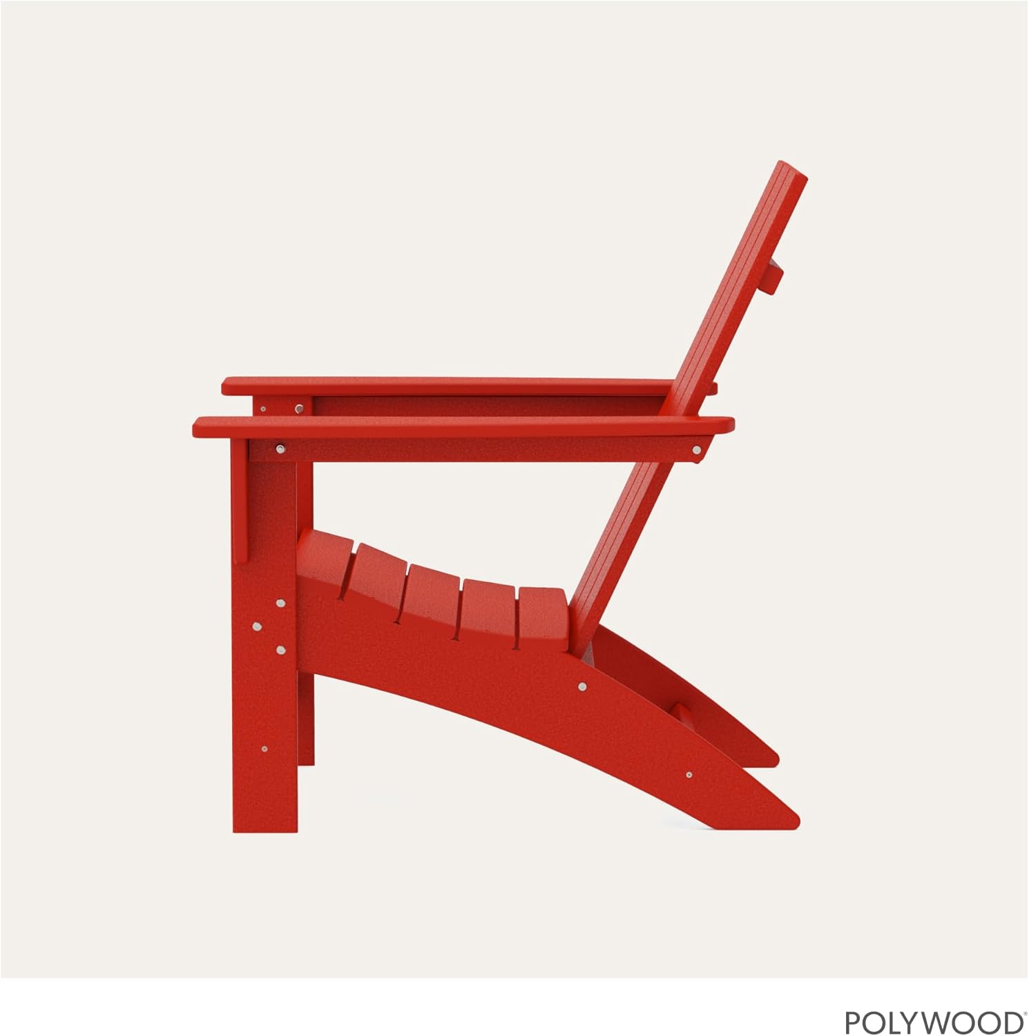 POLYWOOD Modern Adirondack Chair – All-Weather Outdoor Lawn Adirondack Chairs – HDPE, Fade-Resistant & Durable Outdoor Furniture – For Patio, Deck & Fire Pit Chairs – Sunset Red