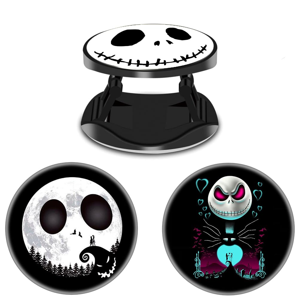 Lucen Blais 3 Pack/Multifunction Cell Phone Stand Holder and Grip Cute White Black Cartoon Foldable Phone Kickstand Mount Compatible for Smartphones