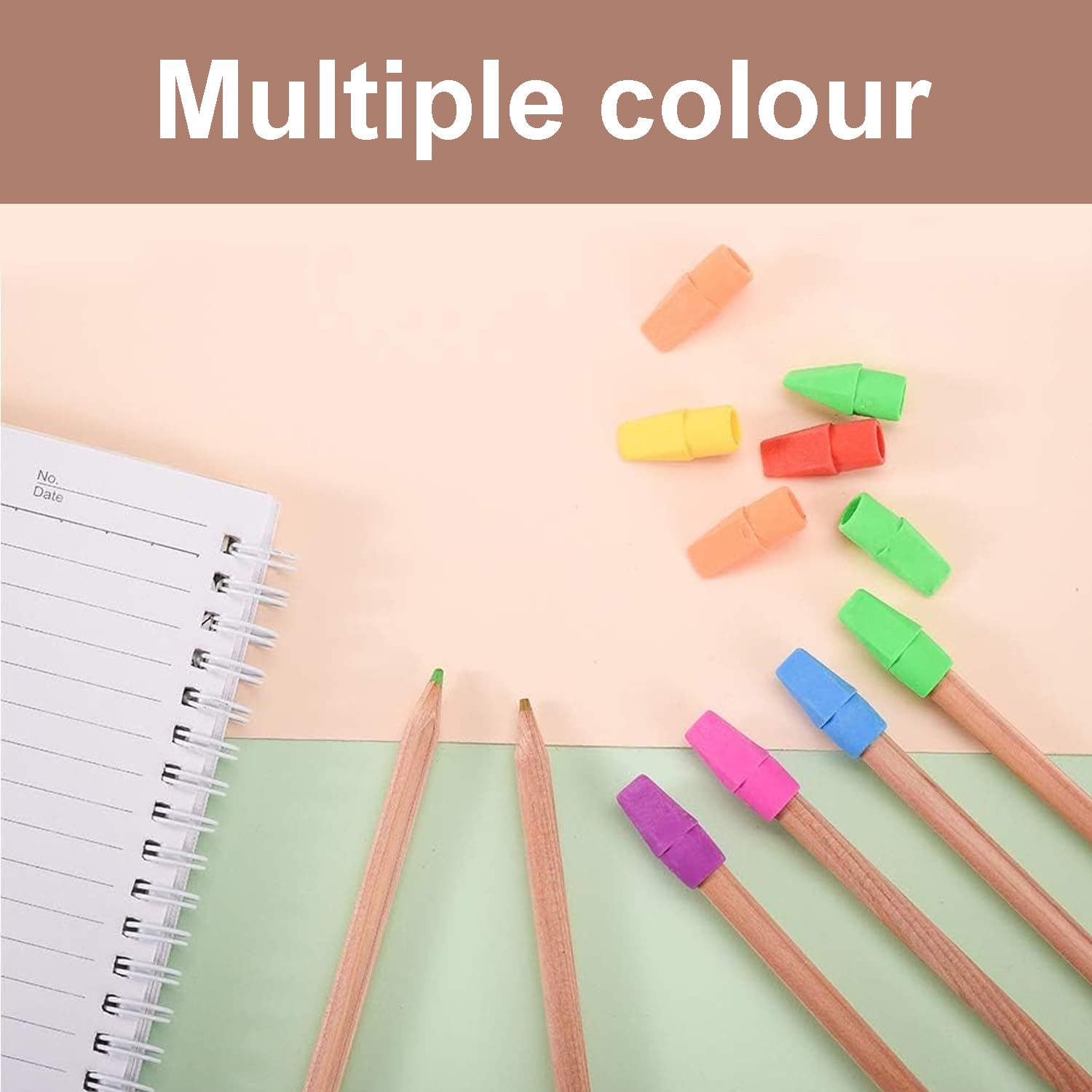 120 Gomas De Borrar Para Lápices - Colores Surtidos, Sin Látex, Ideales Para Cole O Oficina