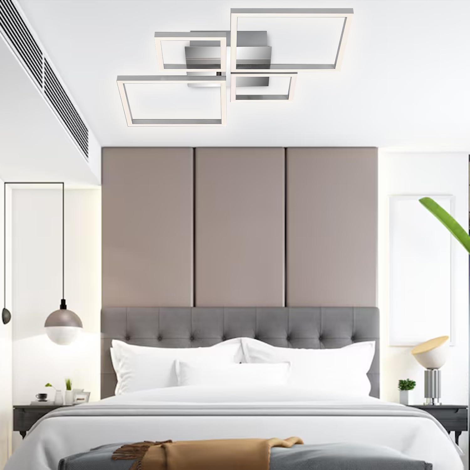 Arcadia Plafoniera Led Soffitto Moderna con Luce Calda e Fredda Dimmerabile, Telecomando e App per Cellulare - Lampadario Camera da Letto, Soggiorno, Cucina, Cameretta e Salotto - 4950LM 85 W 80 Cm