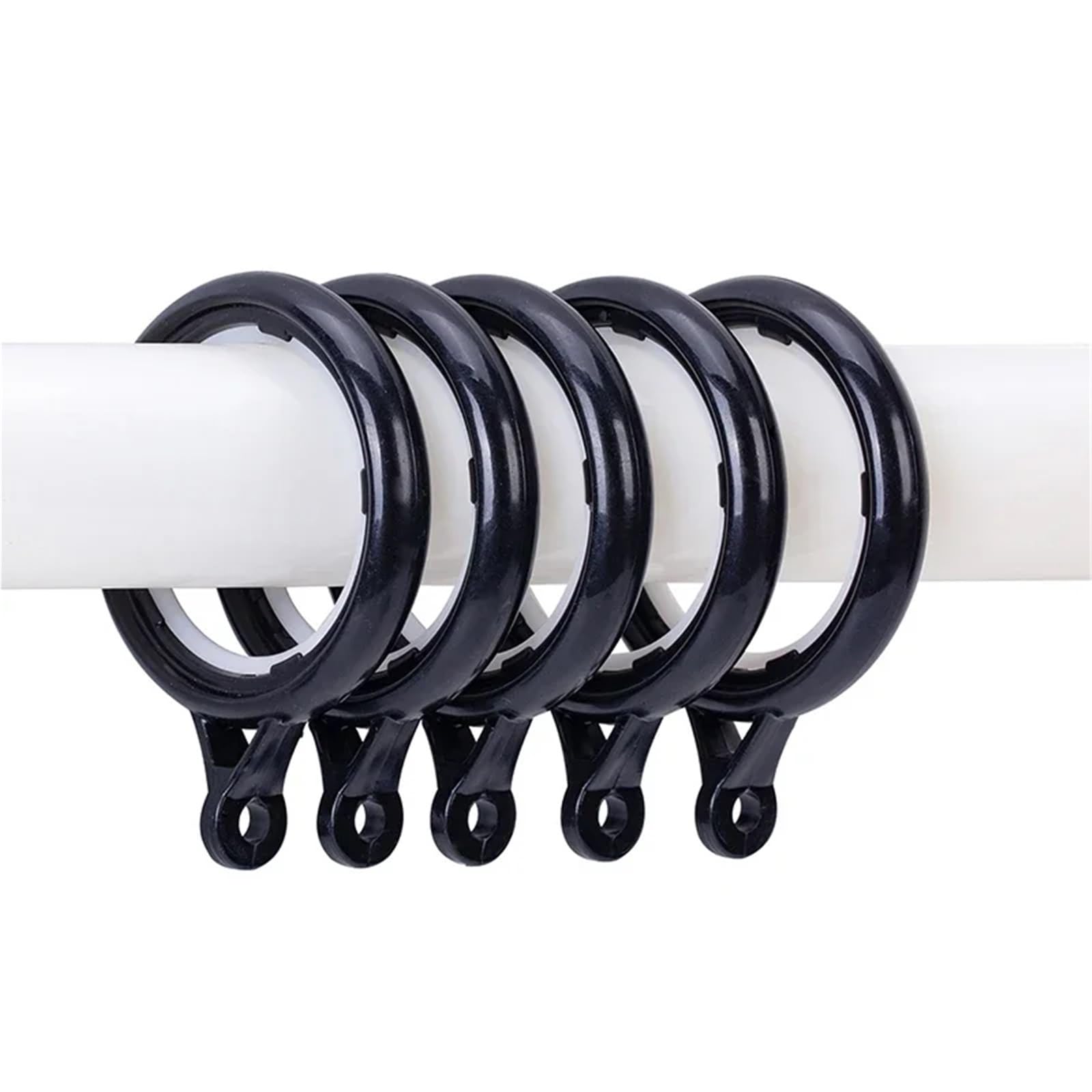 Curtain Rings 320Pcs Plastic Noise-Free Drapery Hooks with Sliding Eyelet Rings for Curtain Rods