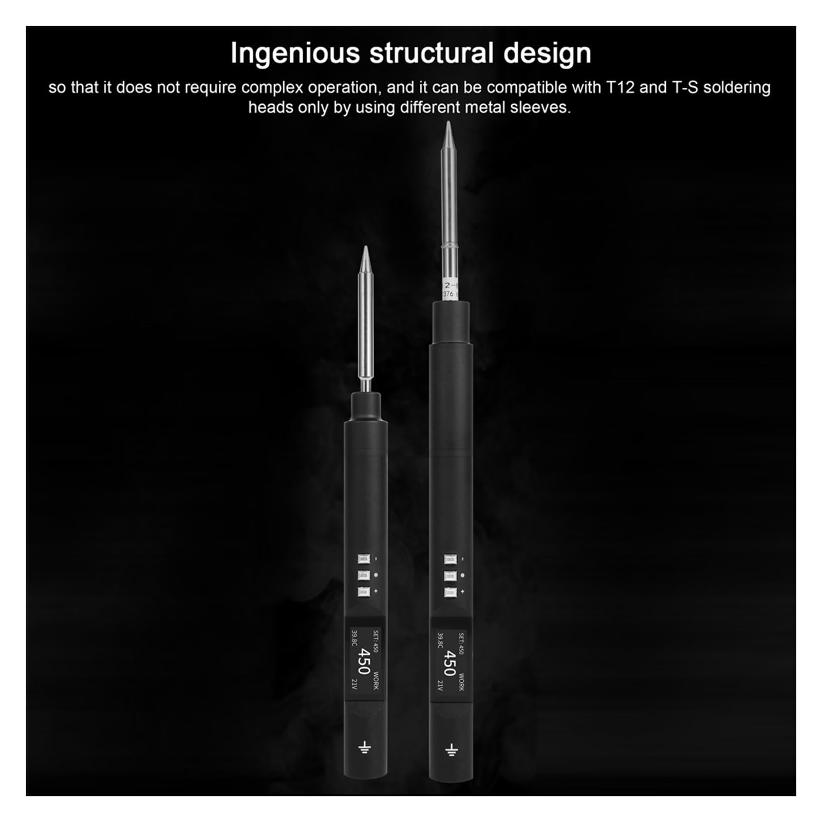 Inteligentna Lutownica Elektryczna 65 W 50-450 ℃ Regulowana Stacja Lutownicza Typu C Spoina Jest Mocna.(Silver Set)