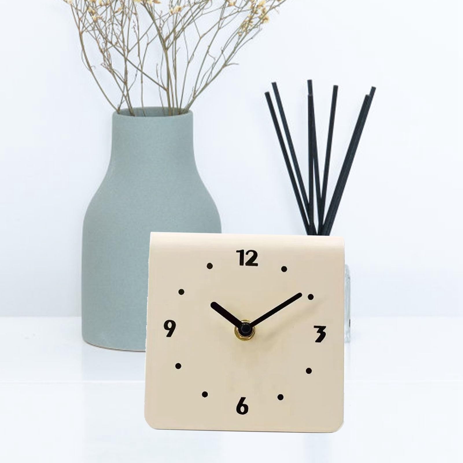 Hidyliu Orologio da Tavolo Orologio da Tavolo Moderno in Metallo con Movimento Silenzioso per Soggiorno, Camera da Letto, Decorazioni per la Casa (#2)