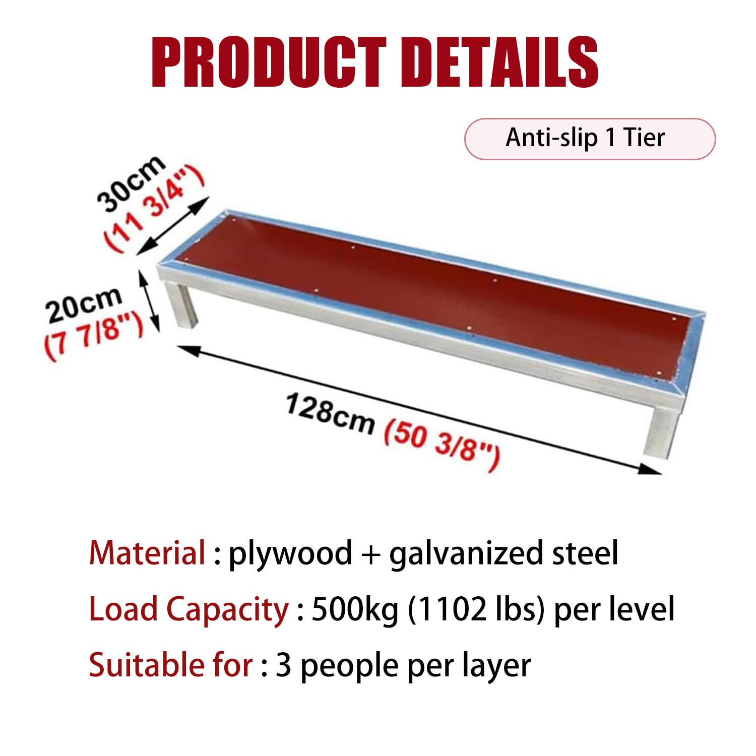 Scalette Portatili Pieghevoli per palcoscenico, Piattaforma a gradini per spettacoli, pedana per cori, per scuole, chiese, Matrimoni, teatri, concerti e Altro Ancora Antislip-1Tier