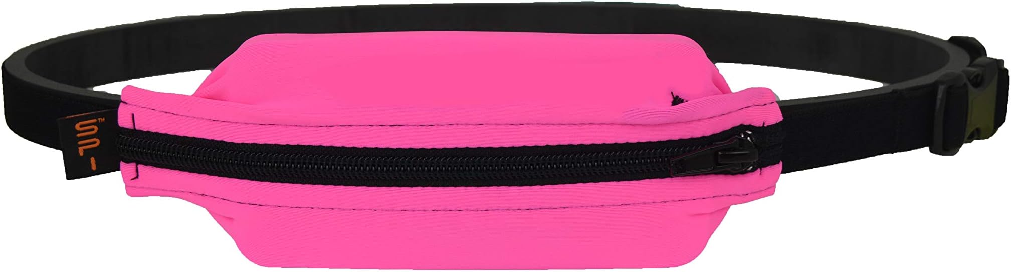 SPIbelt Kids No-Bounce Belt with Hole for Insulin Pump, Medical Devices or Headphones for Active Kids! (Hot Pink with Black Zipper)