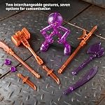 Transparent Posable Stickman Action Figure, 5.5" Assemble-Your-Own Model with Movable Joints & Armament Pack, Stop Motion Collectable for Display, Collectors Gift Desk Decor (Orange)