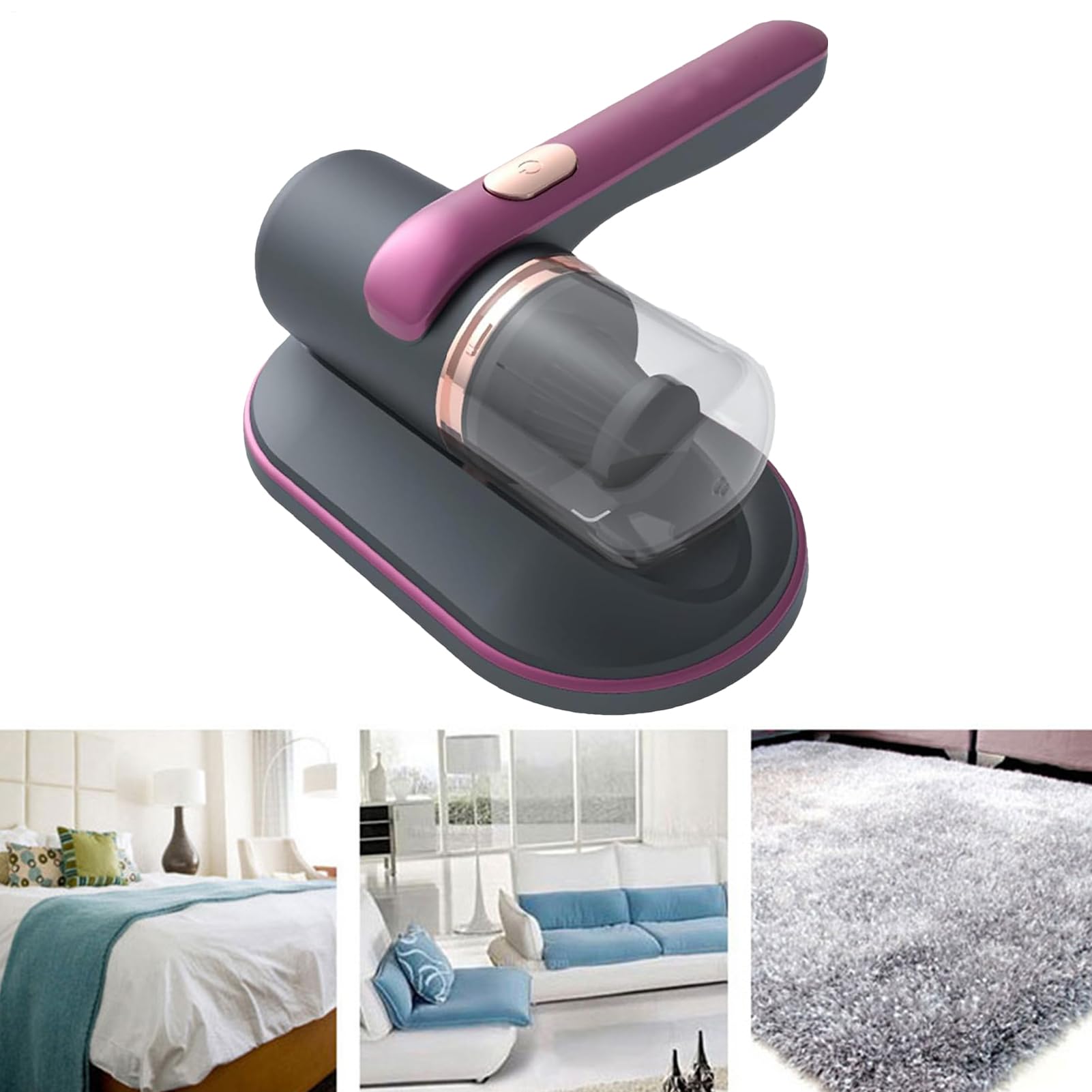 Limpiador Varuum – 68 W Fuerte Cama vacío para Limpieza Profunda | Eliminador de para Mascotas vacío para Cojines de sofá Hojas Tela Ropa de Cama Superficies