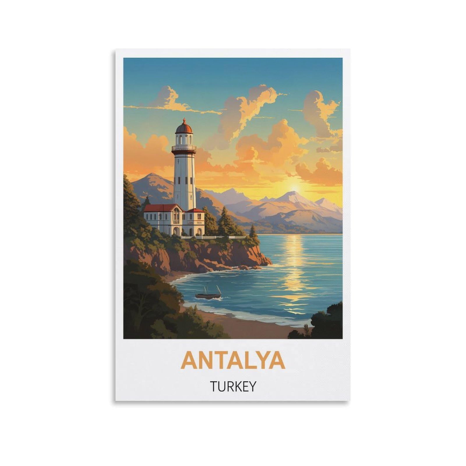 Vintage Metal Tin Signs,Antalya Turkeys,Wall Poster Retro Tin Sign Metal Plaque for Bar Wall Decor Home Living Room Wall Art Decor 15x30cm