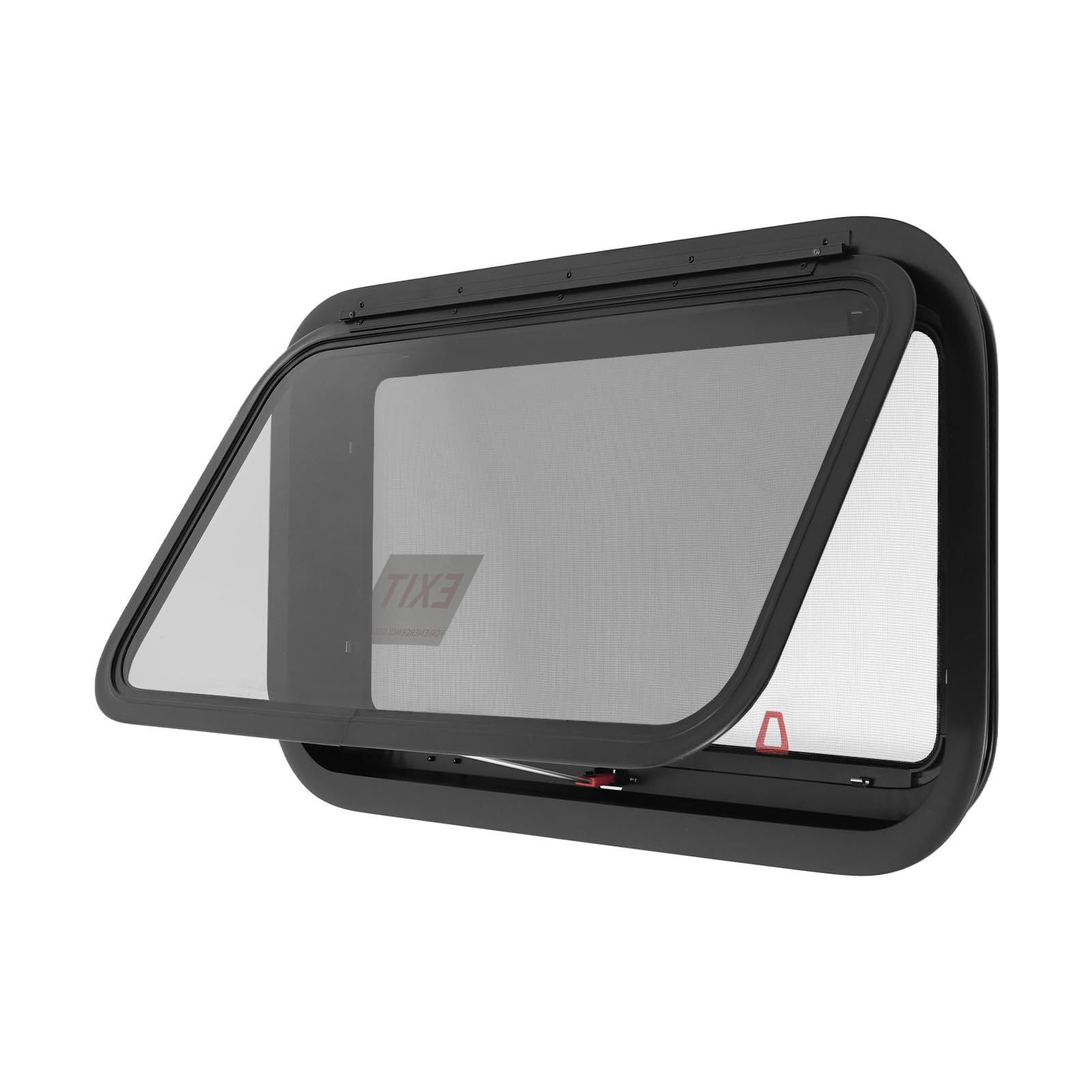Ventana de caravana con soporte, ventana de autocaravana con vidrio templado y marco de aluminio, apertura de 15°, ventana corrediza oscurecida para autocaravana, camper, furgoneta y remolque (700