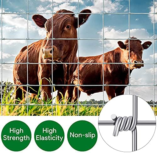 Amagabeli Garden Home 50m L10/120/15Wire Stock Fencing Hot Dipped Galvanized Netting 1.9mm Wire Diameter Garden Farm Paddock Boundary Fence Livestock Fence for Pig Sheep Deer Cow Horse HC07