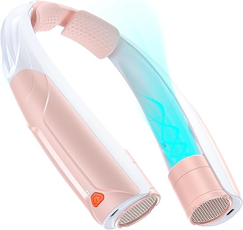 Miniatura 11 de Ventilador de cuello portátil con batería de 6000 mAh, USB-C recargable, ventilador personal negro manos libres 6 velocidades, 6-20 horas de