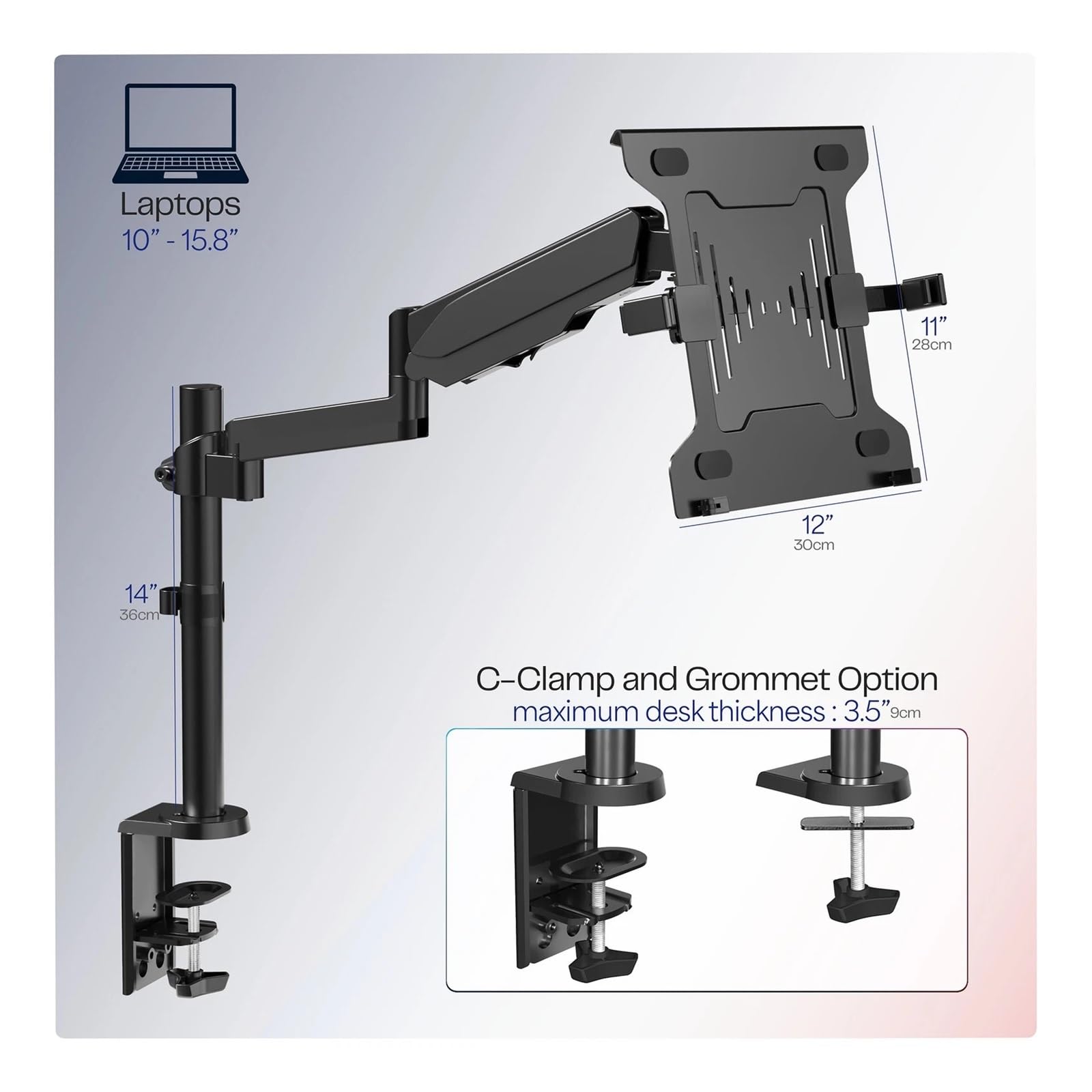 Supporto for singolo da 10" a 15,6" Supporto da scrivania Supporto for regolabile -