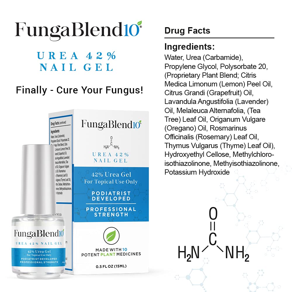 FungaBlend 10 - Urea 42% Nail Gel to Cure Fungus Faster - Delivers Antifungal Medication Directly to Fungus - Quick Results Topical Solution for Toe and Finger Nail Repair Treatment - Image 7