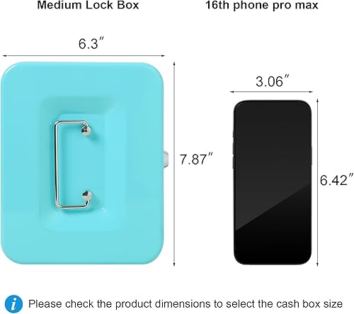 Vista 12 de Jssmst - Caja de dinero pequeña con bandeja, caja con bloqueo, Negro L