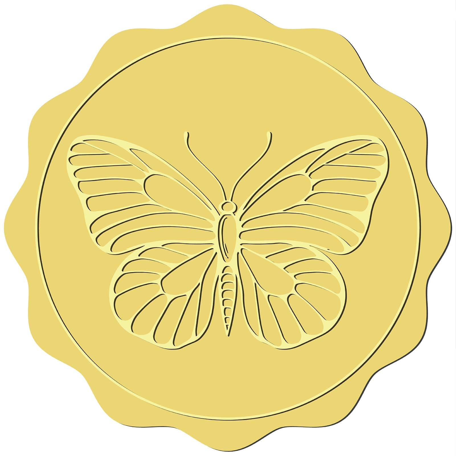 CRASPIRE 408Pcs Butterfly Gold Foil Stickers Certificates Embossed Seals 2" Vintage Self Adhesive Envelopes Sticker Labels for Wedding Invitation Graduation Corporate Diplomas Gift Wrapping Decor