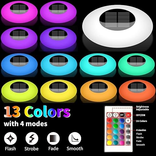 Miniatura 7 de floating Pool Lights,Solar Garden Lights Waterproof with 16 Color Changing LED Lights for Patio, Pool