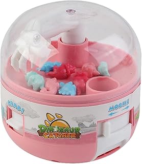 Xinjiashou Mini Claw Machine for Kids, Miniature Dinosaurs Figures Grabber Claw Machine Game, Mini Arcade Game Tiny Stuff Prizes Toys for 3 4 5 6 7 Years Old Boys & Girls