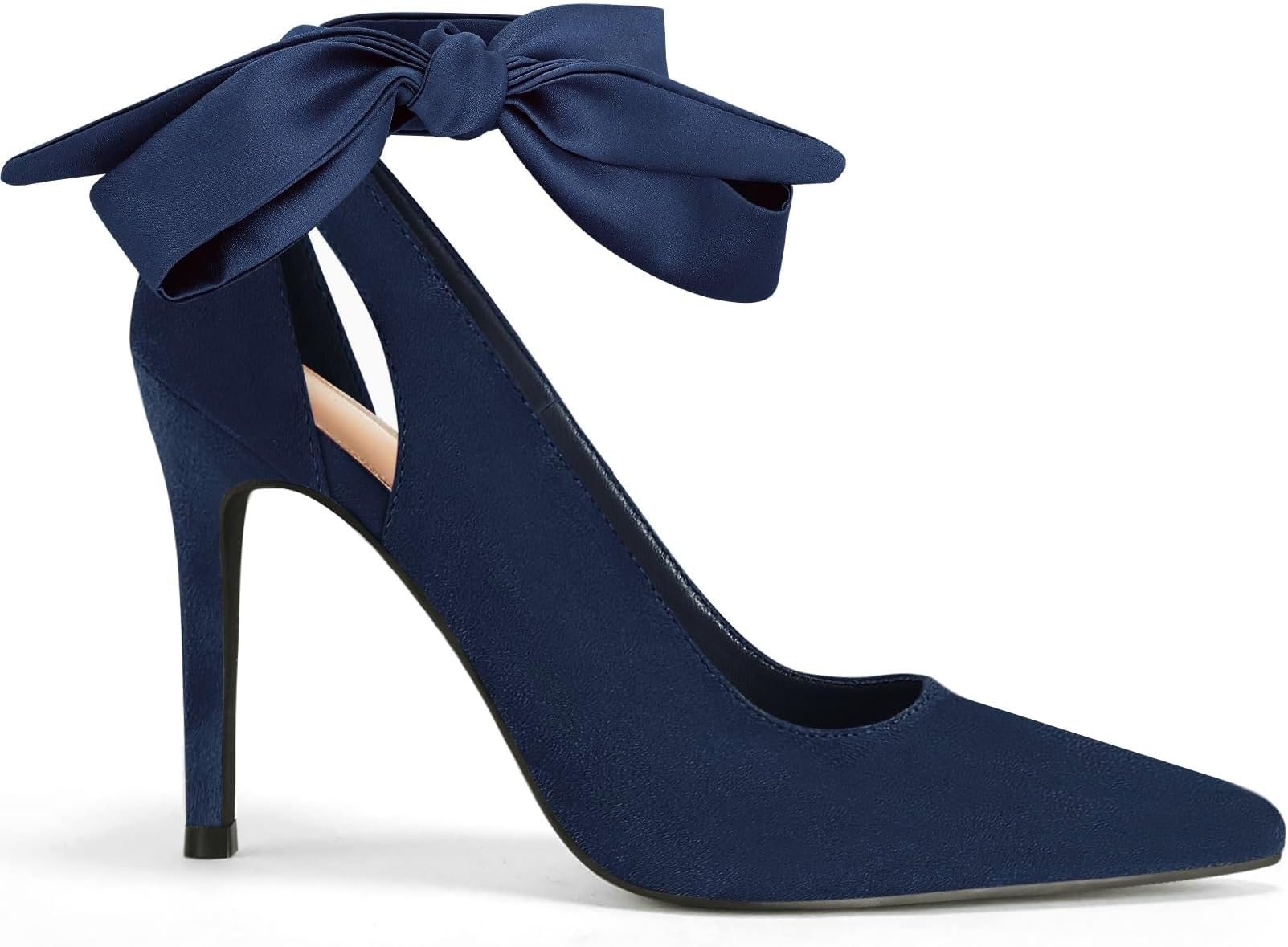 Womens High Heels Bow Tie Back Sexy Stiletto Ankle Strap Wedding Dress Pumps Shoes