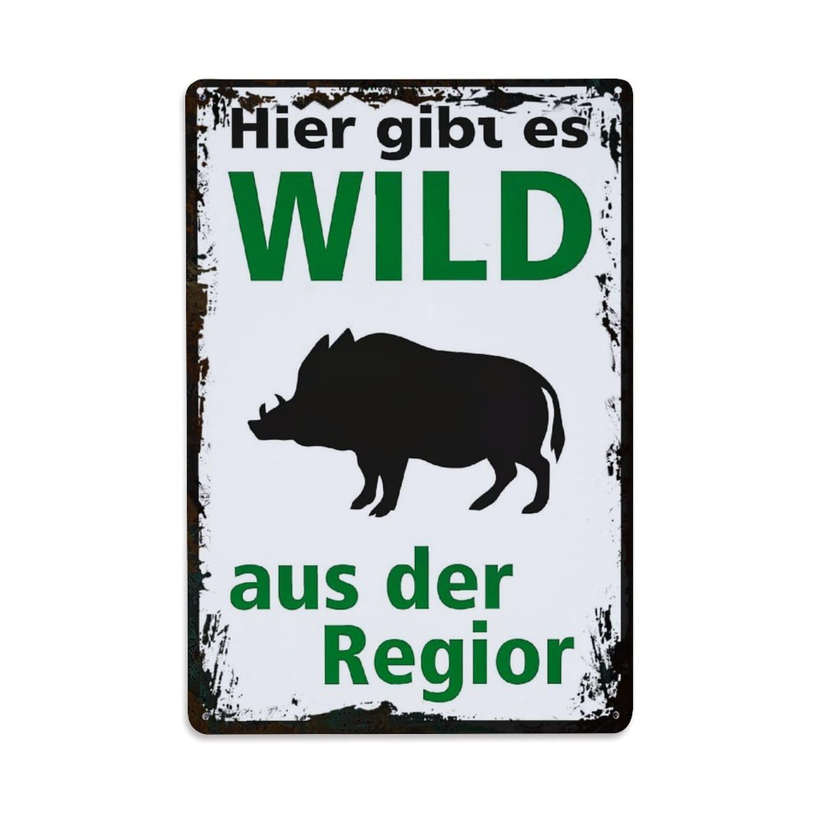 Wild Pig Silhouette Sign Retro Metal Tin Sign, Vintage Decor Art Poster for Bar, Home, Man Cave, Kitchen, Laundry Room Gift 8x12Inch
