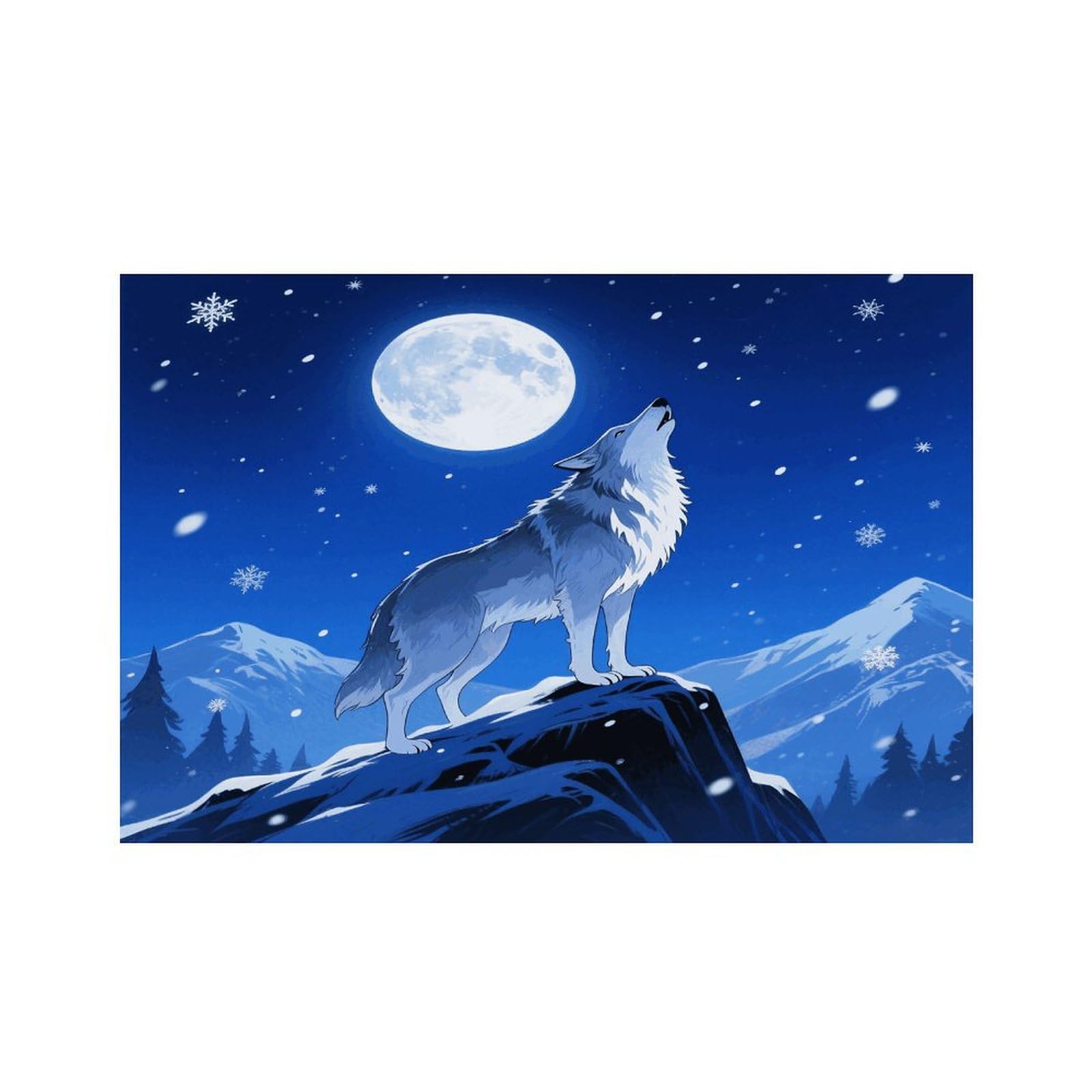 Wolf Placemats Heat Resistant Non-Slip Place Mats Washable Wipeable Table Mat Kitchen Dining Table Decoration Placemats Indoor Outdoor Place Mats 17.7’’×11.8’’