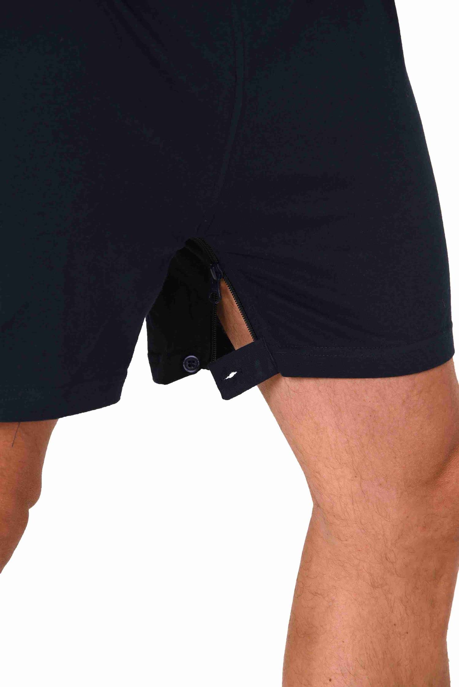 Normann Care Herren Pflegeoverall Kurzarm mit Reißverschluss am Rücken und Bein - 191 171 90 516
