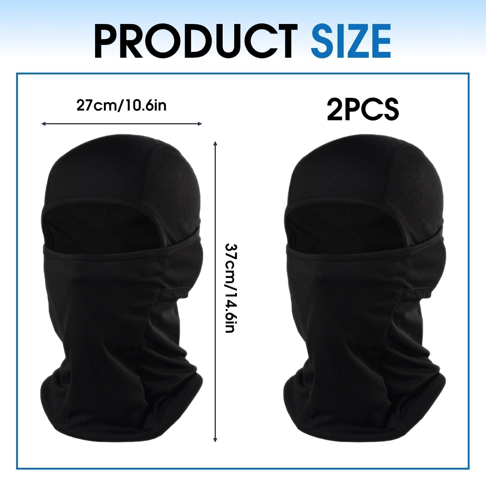 2 PCS Cagoule Moto Automne-Hiver Balaclava, Cagoule Masque de Ski Coupe-Vent Respirant Thermique Cagoules de Moto pour Vélo Ski Running Snowboard, pour Hommes et Femmes, Anti Poussiere